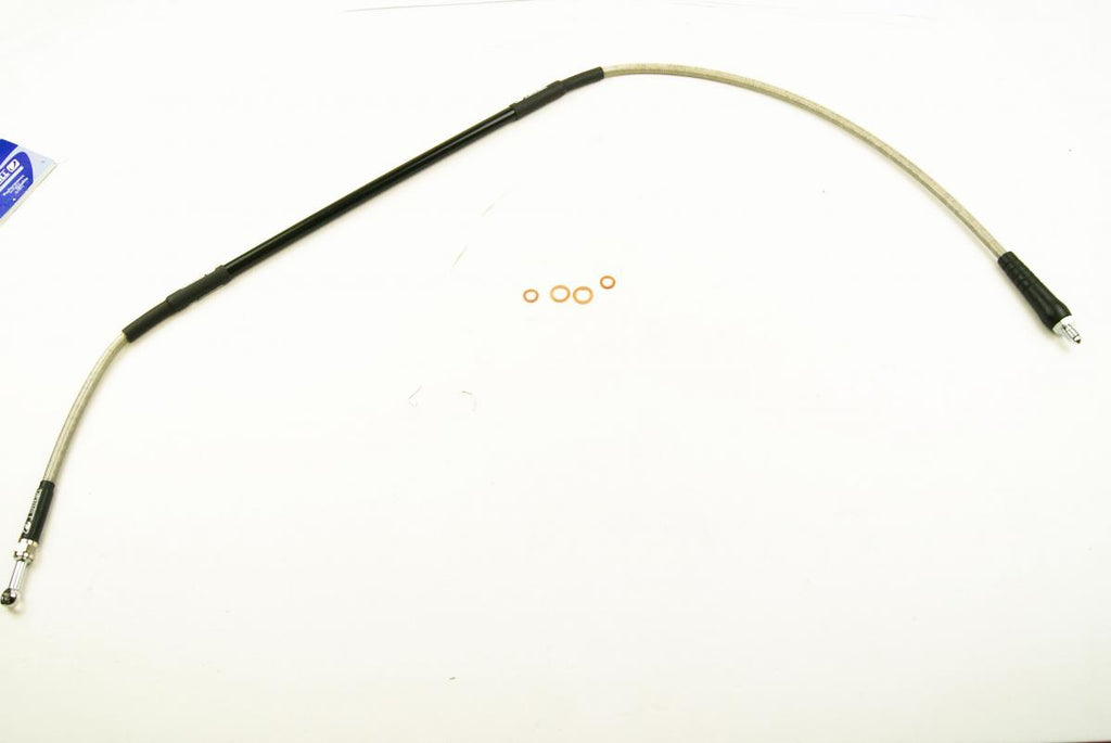 HOSE FRONT BRAKE SILVER / BLK, VENHILL K01-1-043/P-CL