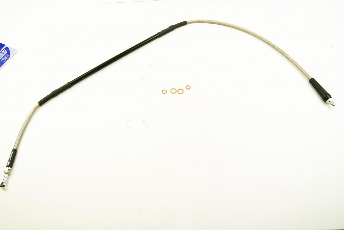 HOSE FRONT BRAKE SILVER / BLK, VENHILL K01-1-043/P-CL