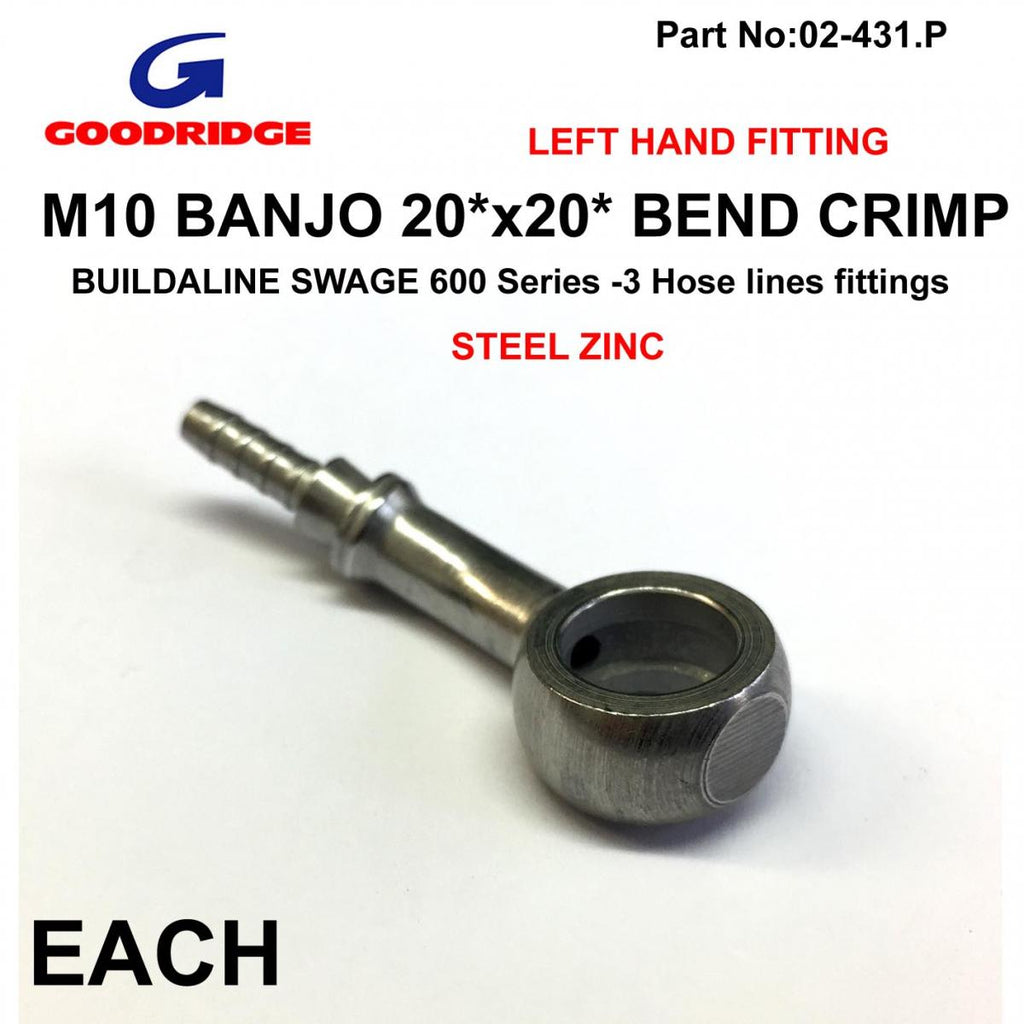 BANJO 20x20 BEND L/H PLATED, SWAGE CRIMP FITTING 600 Series -3, GOODRIDGE S5093L-03Z1