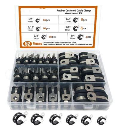 52pcs. CUSHION TUBE CLAMP KIT 6-19, HOSE BRAKE CLUCH CLAMP / P CLIP