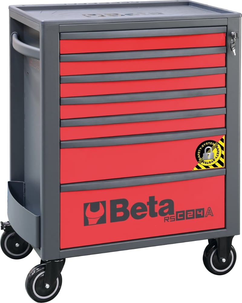 Mobile Roller Cab 7 Drawers Anti-Tilt System Reinforced Worktop 800kg Capacity - Beta Tools RSC24A/7-R