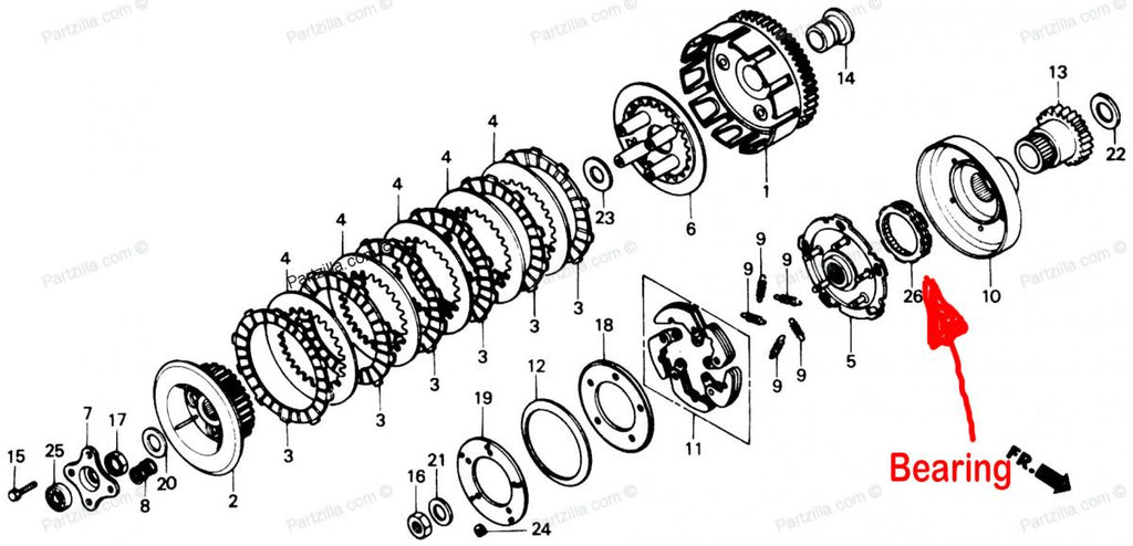 ONE WAY CLUTCH BEARING 85-17 HONDA ATV 250/TRX 250-500, BRONCO AT-03146 ATV