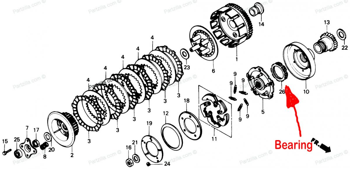 ONE WAY CLUTCH BEARING 85-17 HONDA ATV 250/TRX 250-500, BRONCO AT-03146 ATV