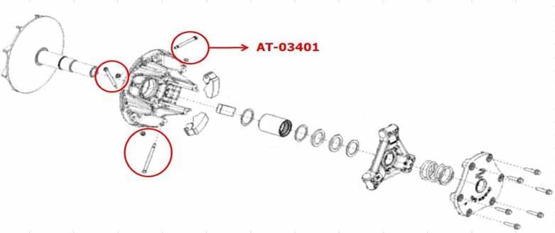 CLUTCH BOLT SET SET/3 POLARIS, 3235321 BRONCO AT-03401