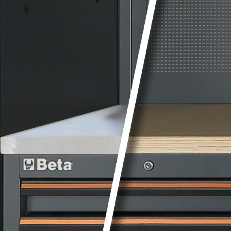 Workshop Equipment Combination with Stainless Steel Worktop, Drawers, Tool Panels, and Cabinets - BetaC45PRO C45PRO CX