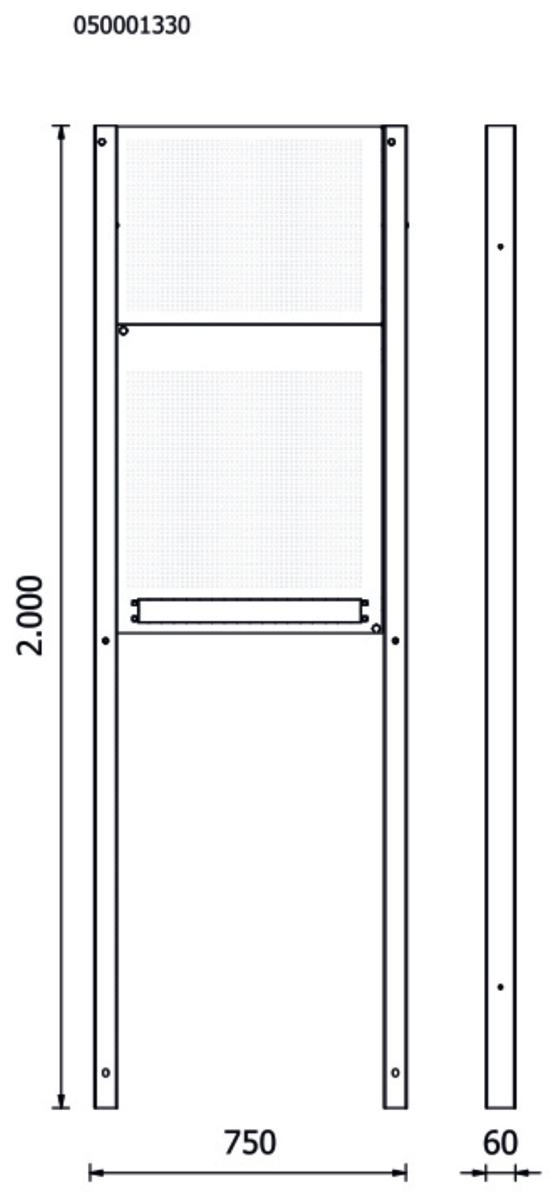 Perforated Tool Panel Kit for RSC50, Includes 2 Lower Panels 650x625mm, 2 Upper Panels 650x400mm, Pair of Uprights - BetaRSC50 RSC50 KPF
