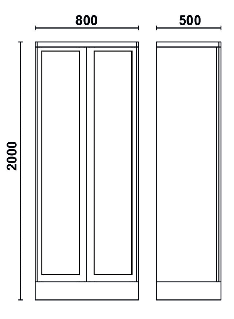 Tool Cabinet with Two Clear Polycarbonate Doors, 1798x797x403mm, Adjustable Shelves, Lockable - BetaRSC55 C55AT2