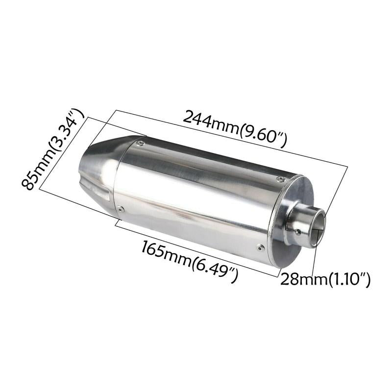 UNIVERSAL PITBIKE SILENCER 28mm, 0cc 70cc 90cc 110cc125cc EXHAUST