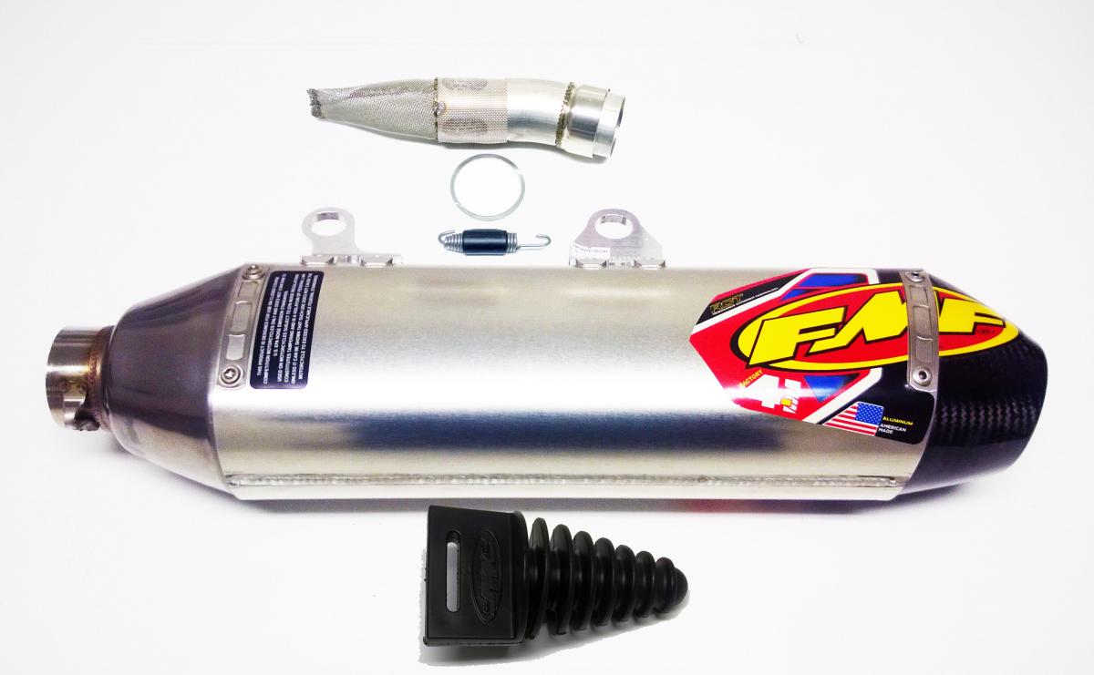 2020-21 KTM XCW-F HUSQ FE F4.1 ALUMINUM, FMF 045647 CARBON CAP