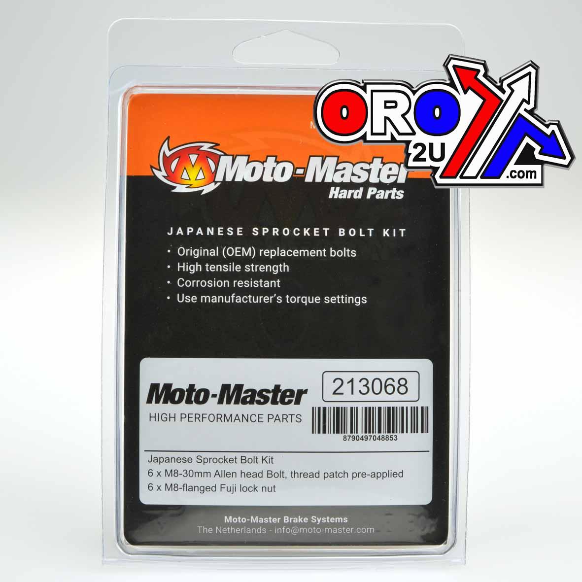 SPROCKET BOLT SET/6 8x30 ALLEN, MOTO-MASTER 213068