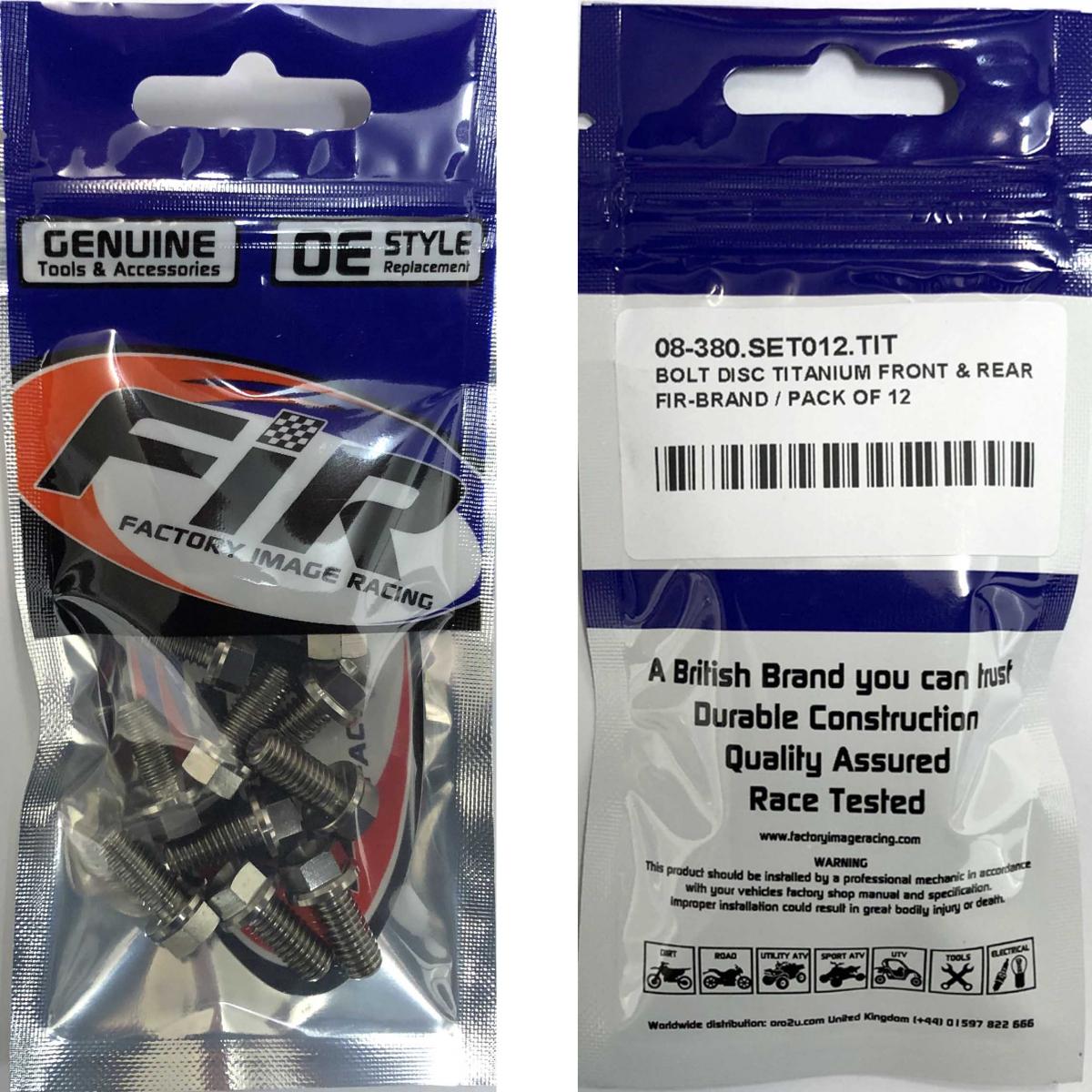 BOLT DISC TITANIUM FRONT & REAR, / PACK OF 12, KTM OEM REF:59009062013 2001>2020