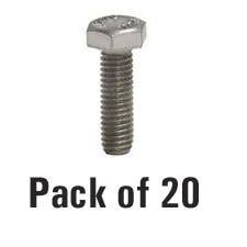 PK/20 M6x20 SS HEX BOLT, STAINLESS STEEL HEXAGON
