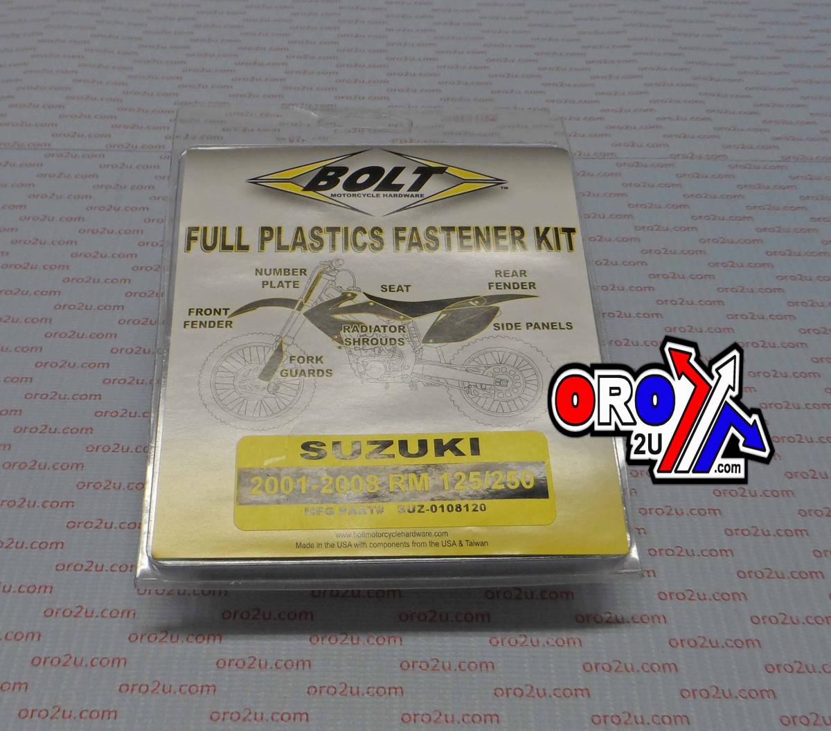 PLASTIC BOLT KIT RM125/250, BOLT HARDWARE SUZ-0108120