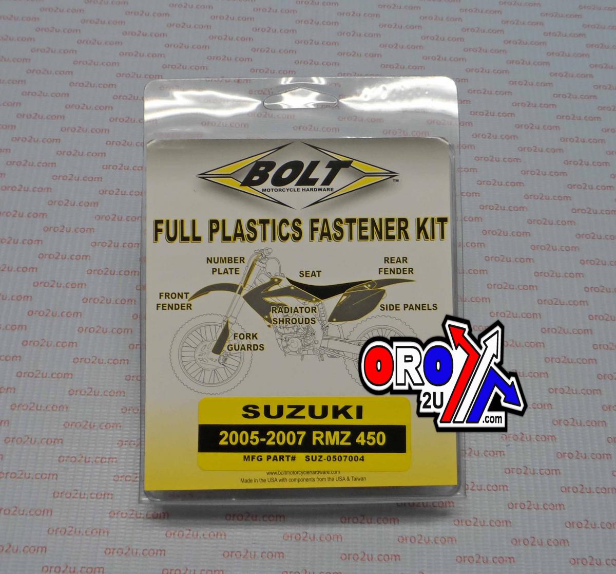PLASTIC BOLT KIT RMZ450 05-07, BOLT HARDWARE SUZ-0507004