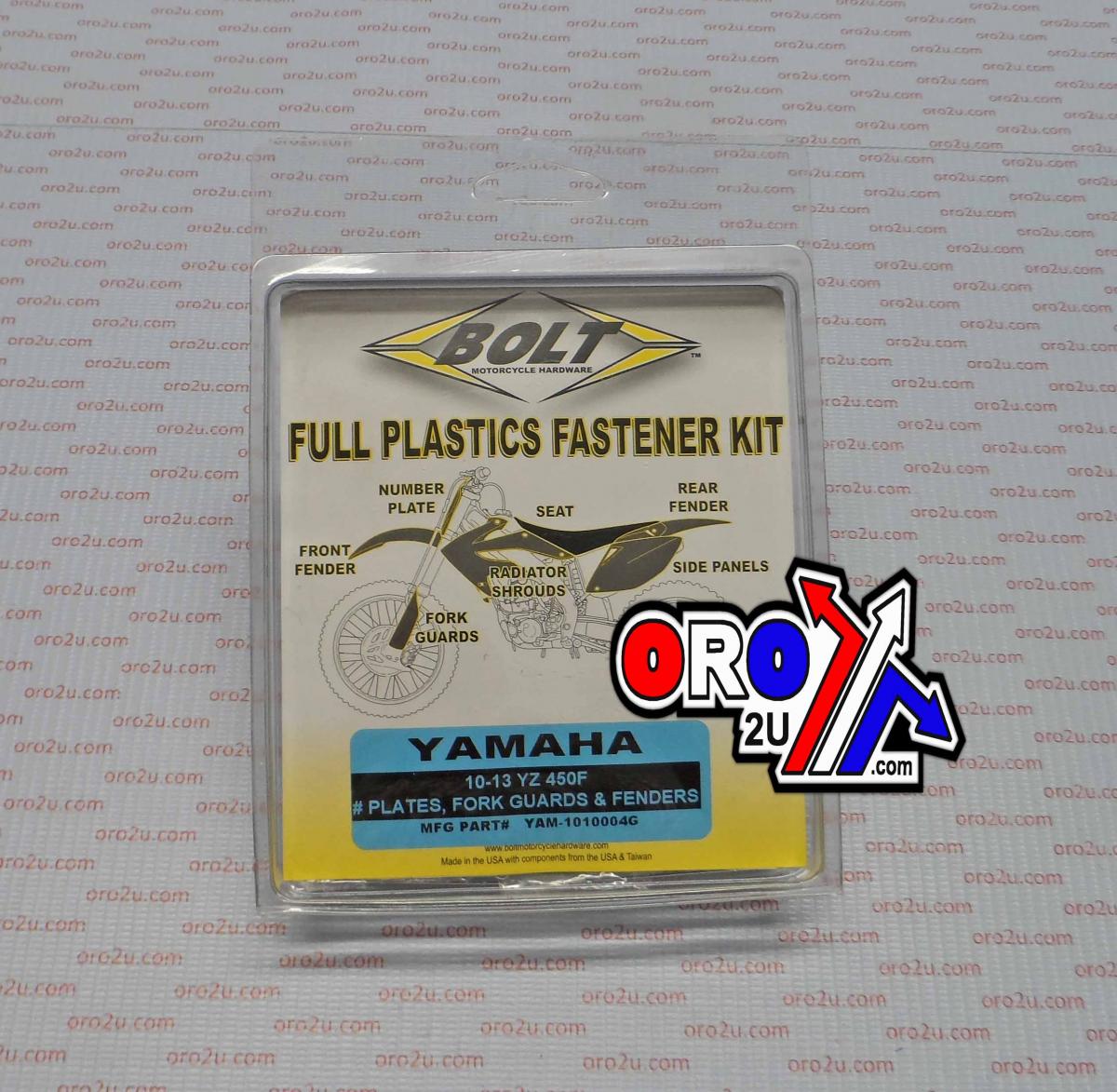 PLASTIC BOLT KIT YZF450 10-13, BOLT HARDWARE YAM-1010004G