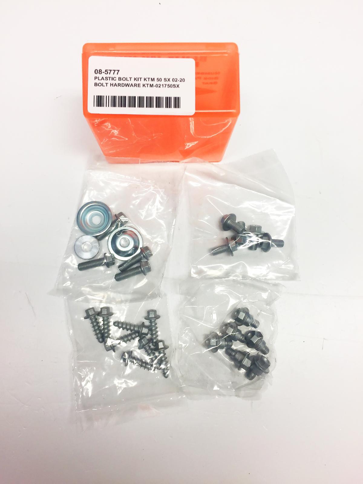 PLASTIC BOLT KIT KTM 50 SX 02-20, BOLT HARDWARE KTM-021750SX