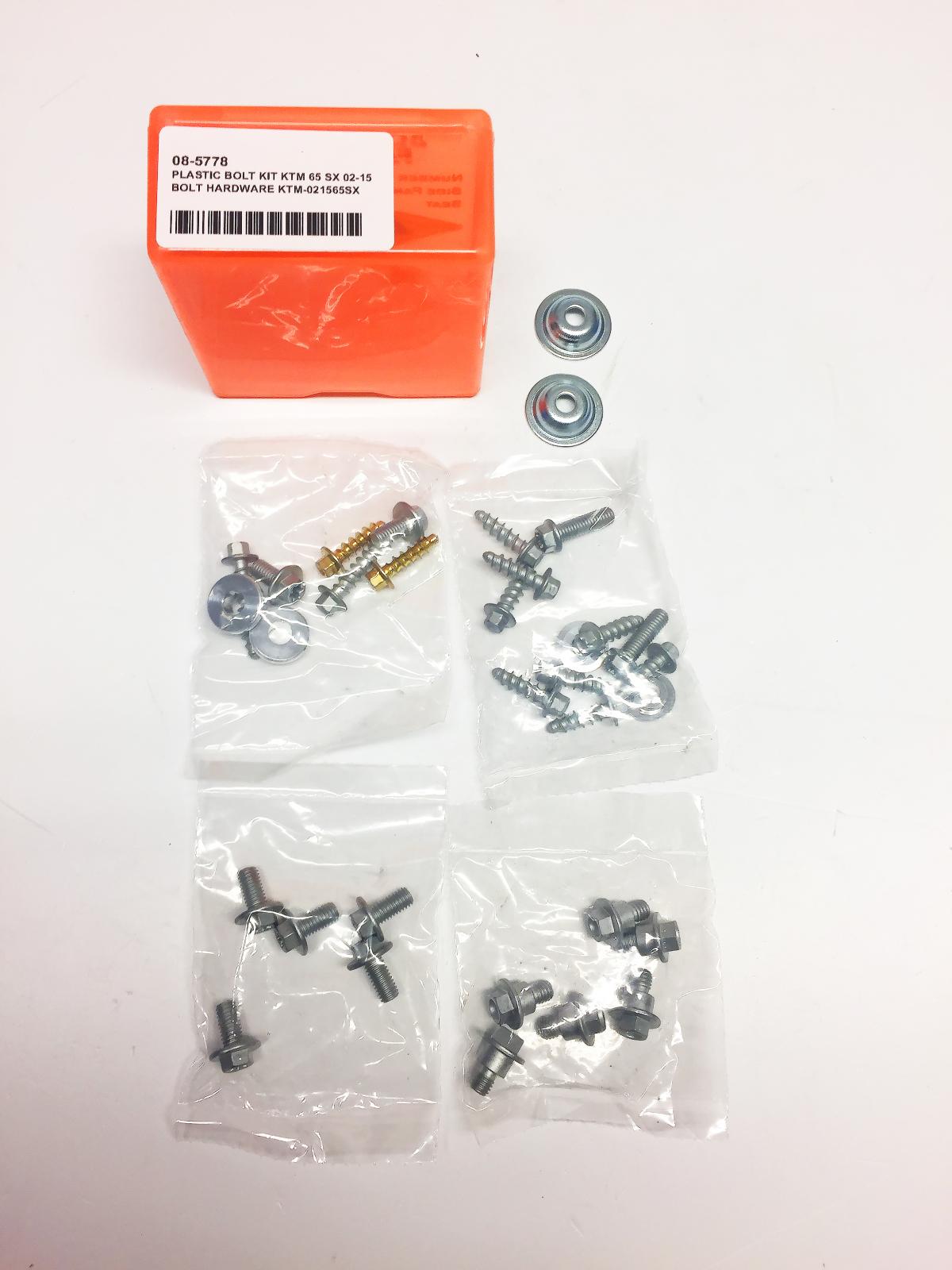 PLASTIC BOLT KIT KTM 65 SX 02-15, BOLT HARDWARE KTM-021565SX
