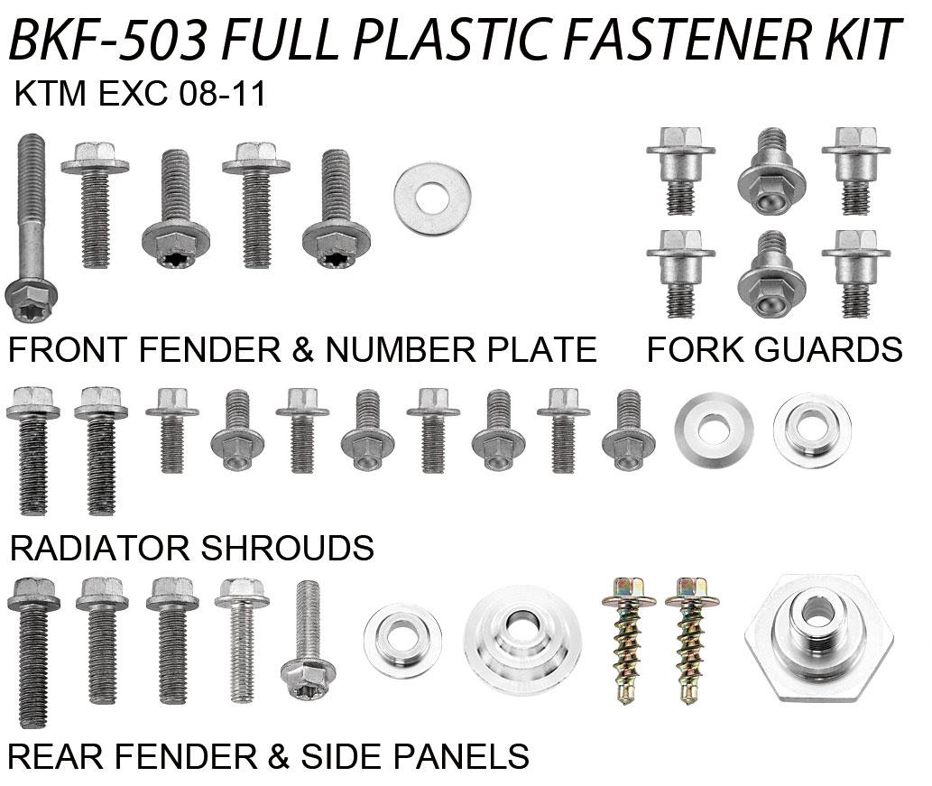 PLASTIC BOLT KIT KTM STYLE, FULL PLASTIC FASTENER KIT