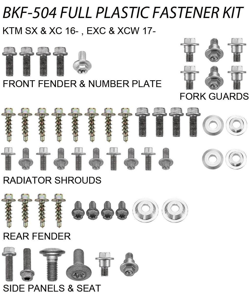 PLASTIC BOLT KIT KTM STYLE, FULL PLASTIC FASTENER KIT