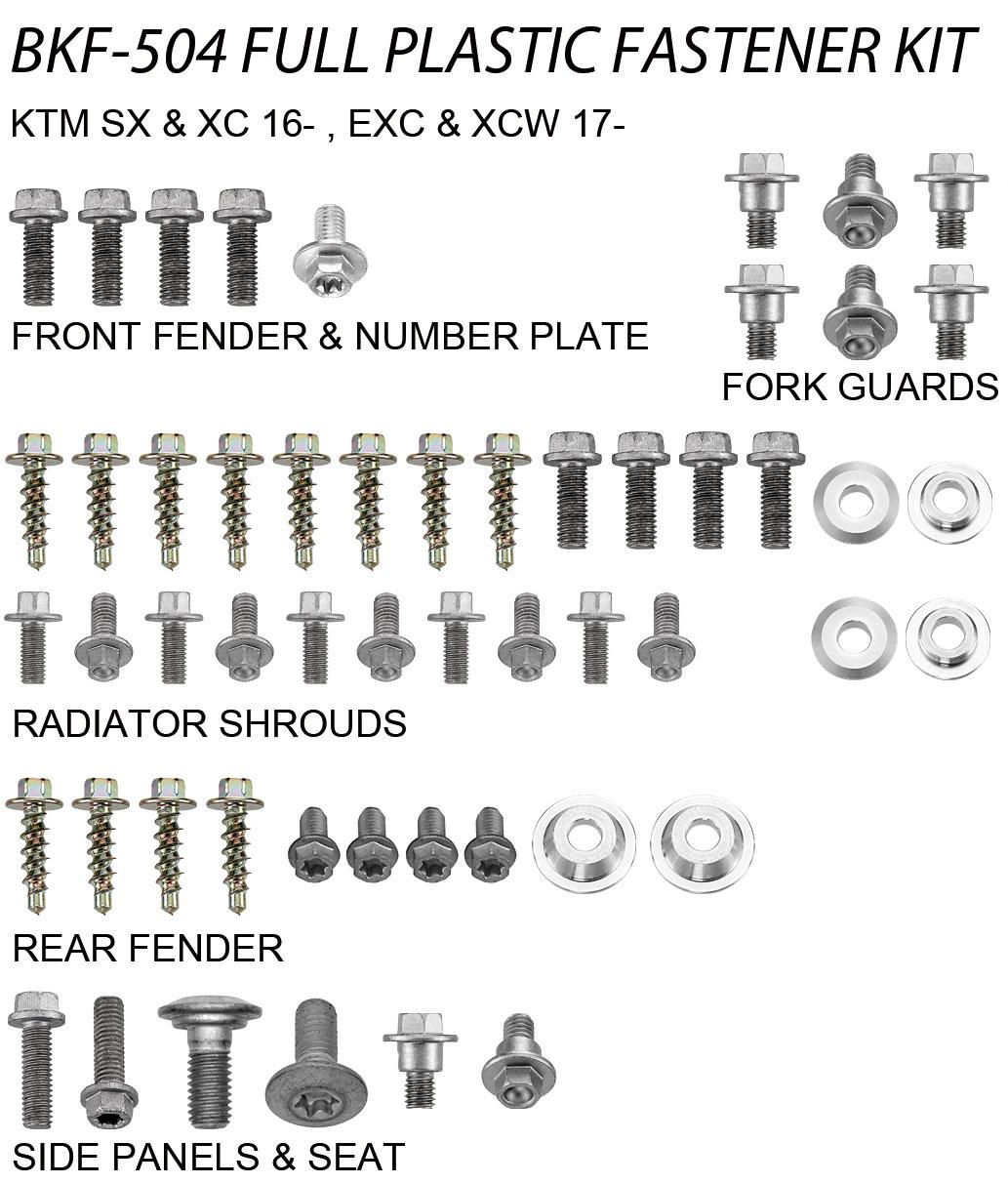 PLASTIC BOLT KIT KTM STYLE, FULL PLASTIC FASTENER KIT