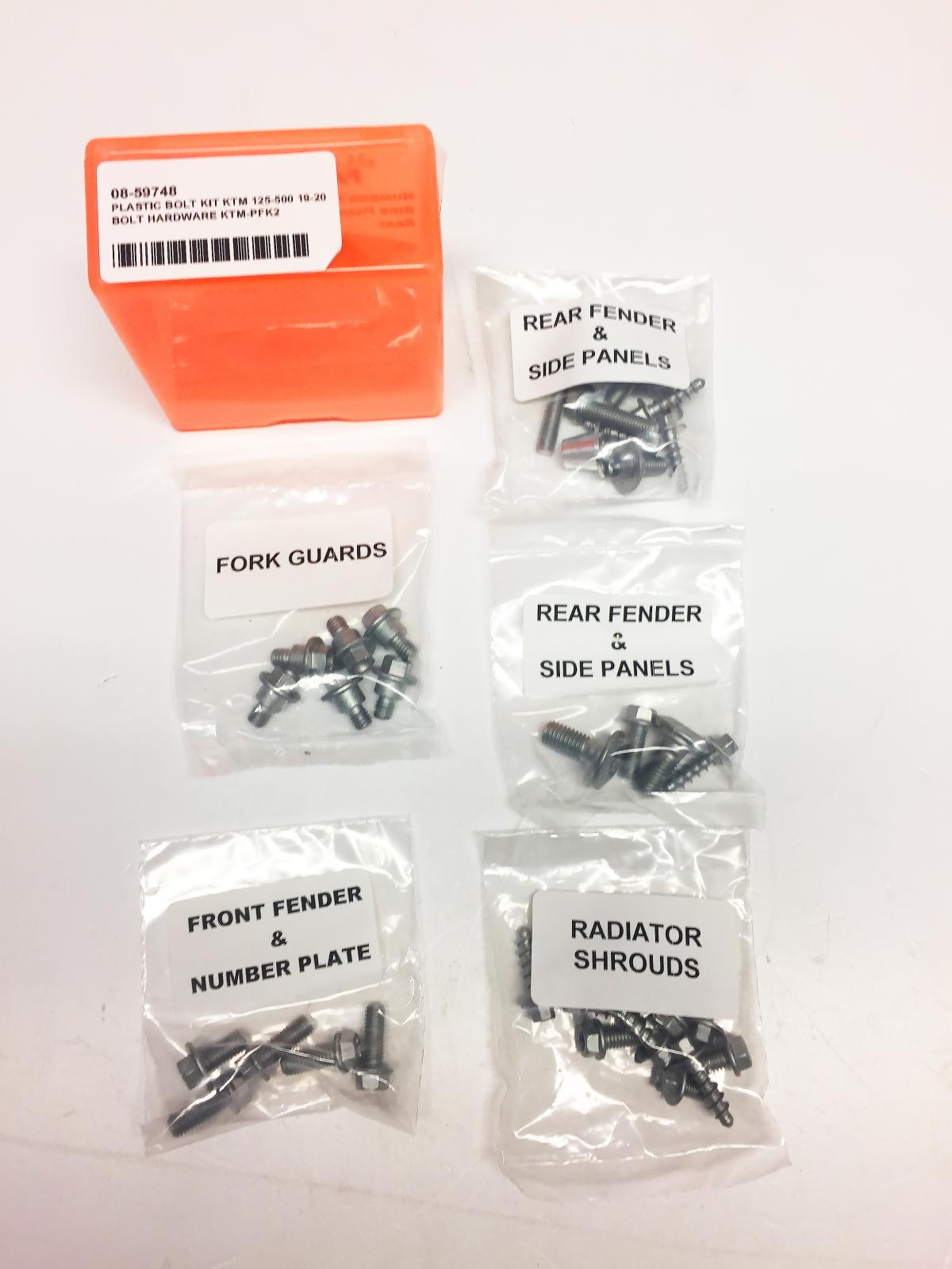 PLASTIC BOLT KIT KTM 125-500 19-20, BOLT HARDWARE KTM-PFK2