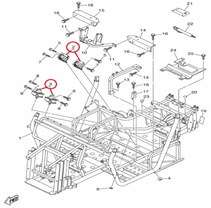 ENGINE MOTOR MOUNT YXM700 VIKING, YXR700 RHINO, BRONCO AT-09657, 5B4-21485-01-00