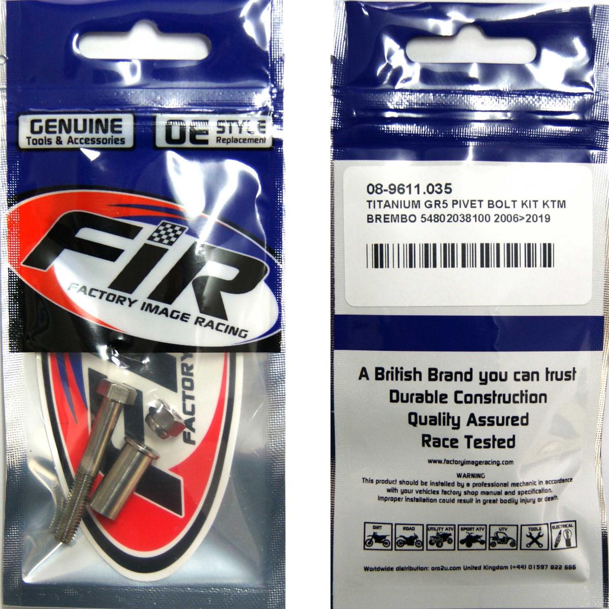 TITANIUM GR5 PIVOT BOLT KIT KTM, BREMBO 54802038100 2006>2019, CLUTCH /