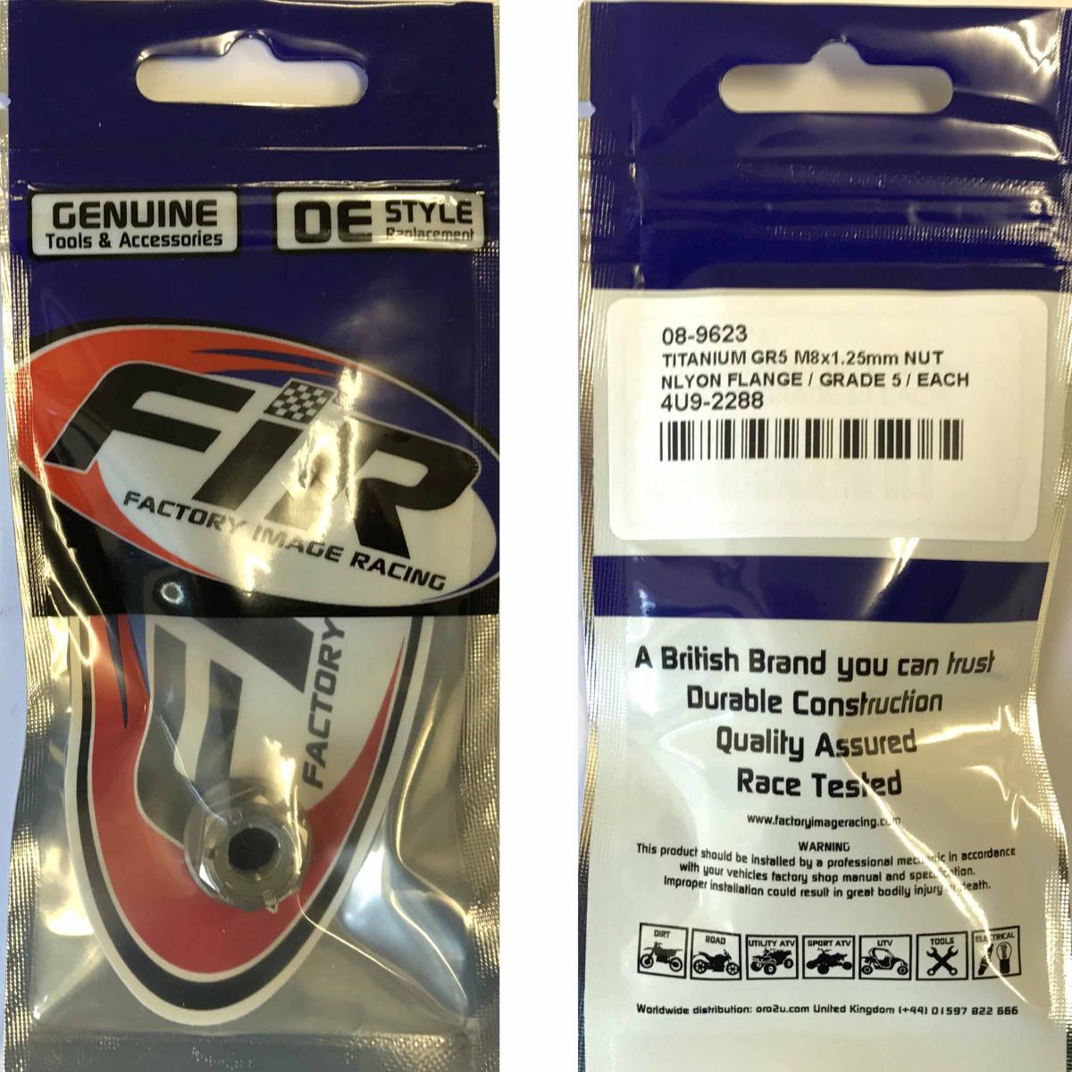 TITANIUM GR5 M8X1.25mm NUT, NYLON FLANGE / GRADE 5 / EACH