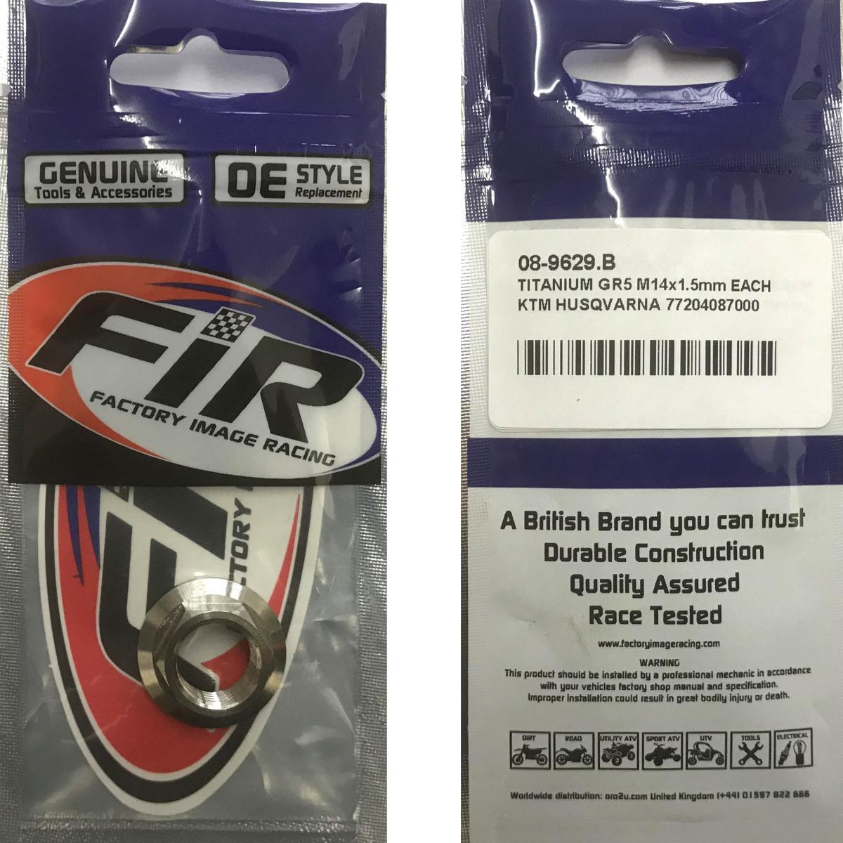 TITANIUM GR5 M14x1.5mm EACH, KTM HUSQVARNA 77204087000, / FLANGE NUT