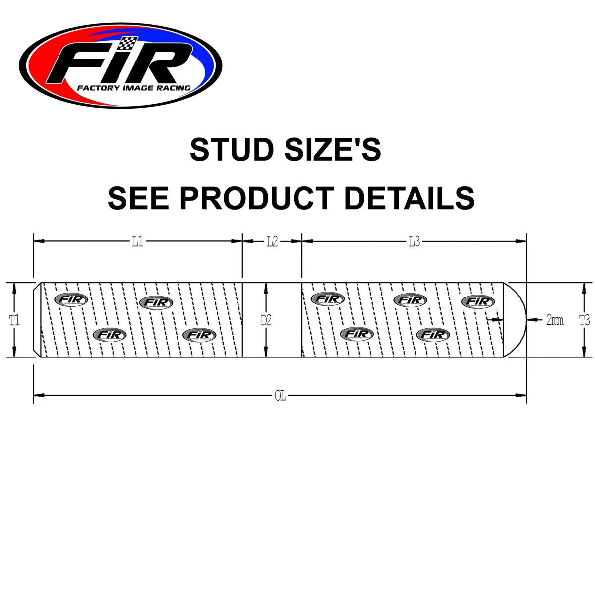 TITANIUM G5 STUD M6x45mm EACH, UNIVERSAL FITMENT, / CRN 08-161