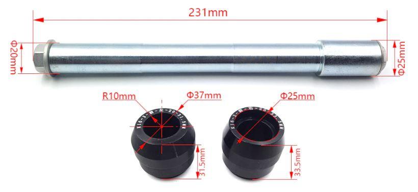 FRONT SPINDLE KIT KTM 2015 - 2021 79109081033 70009081050 70009082000