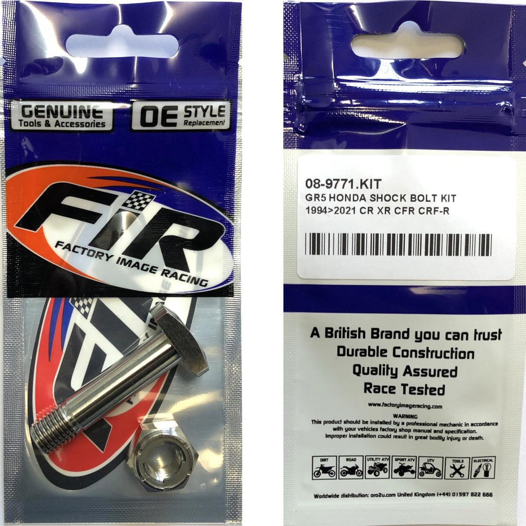 GR5 HONDA SHOCK BOLT KIT, 1994>2021 CR XR CFR CRF-R, 90153-KZ4-710 90153KZ4710
