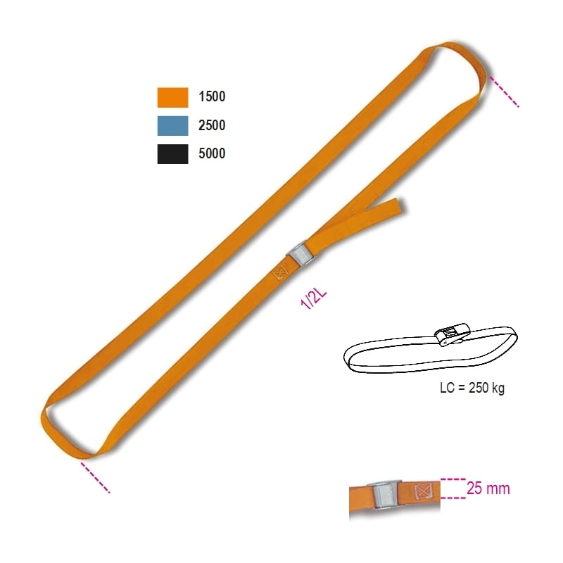 Cam Buckle Straps 200kg High-Grade Polypropylene 2.5m - Robur 8188F 2,5