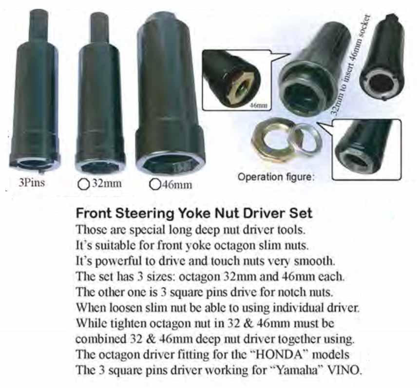 STEERING YOKE NUT DRIVER SET