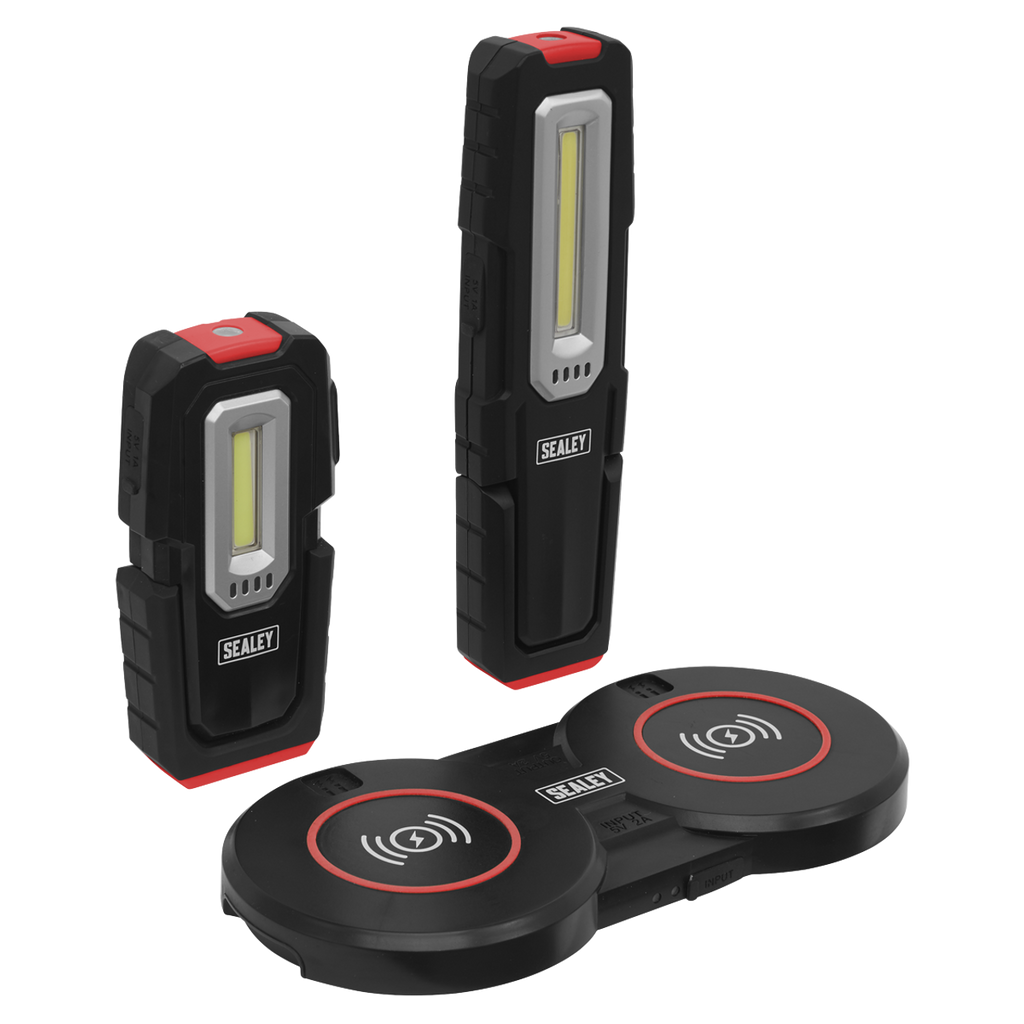 PAIR OF LED TORCHES, WIRELESS MAGNETIC CHARGING BASE 3W & 5W