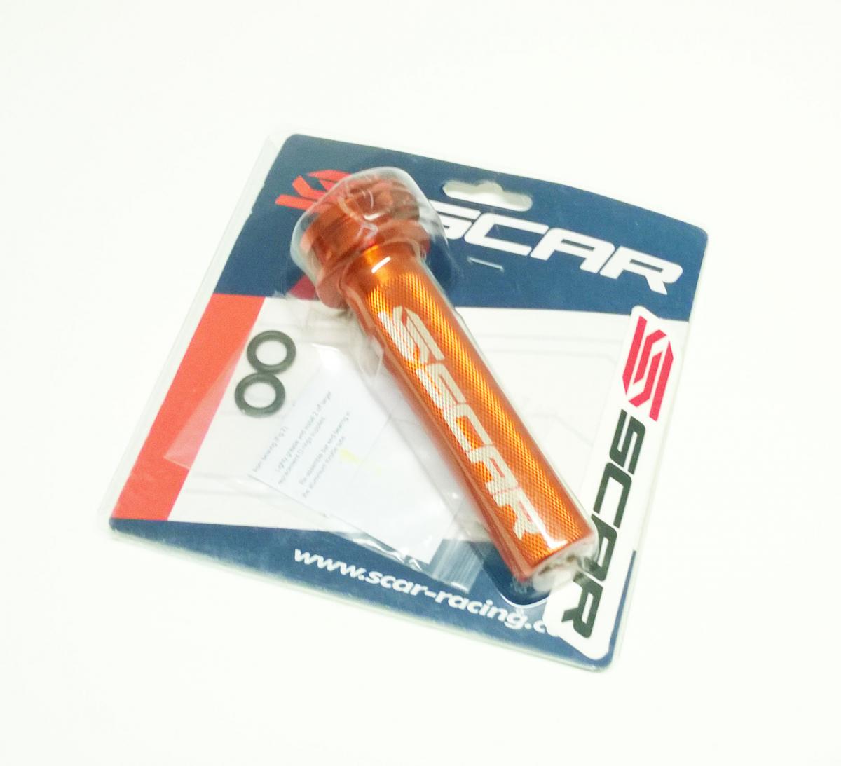THROTTLE TUBE / BEARING, KTM SXF/EXCF SCAR RACING TT500 ORANGE, ALUMINIUM CNC BILLET 4-STROKE