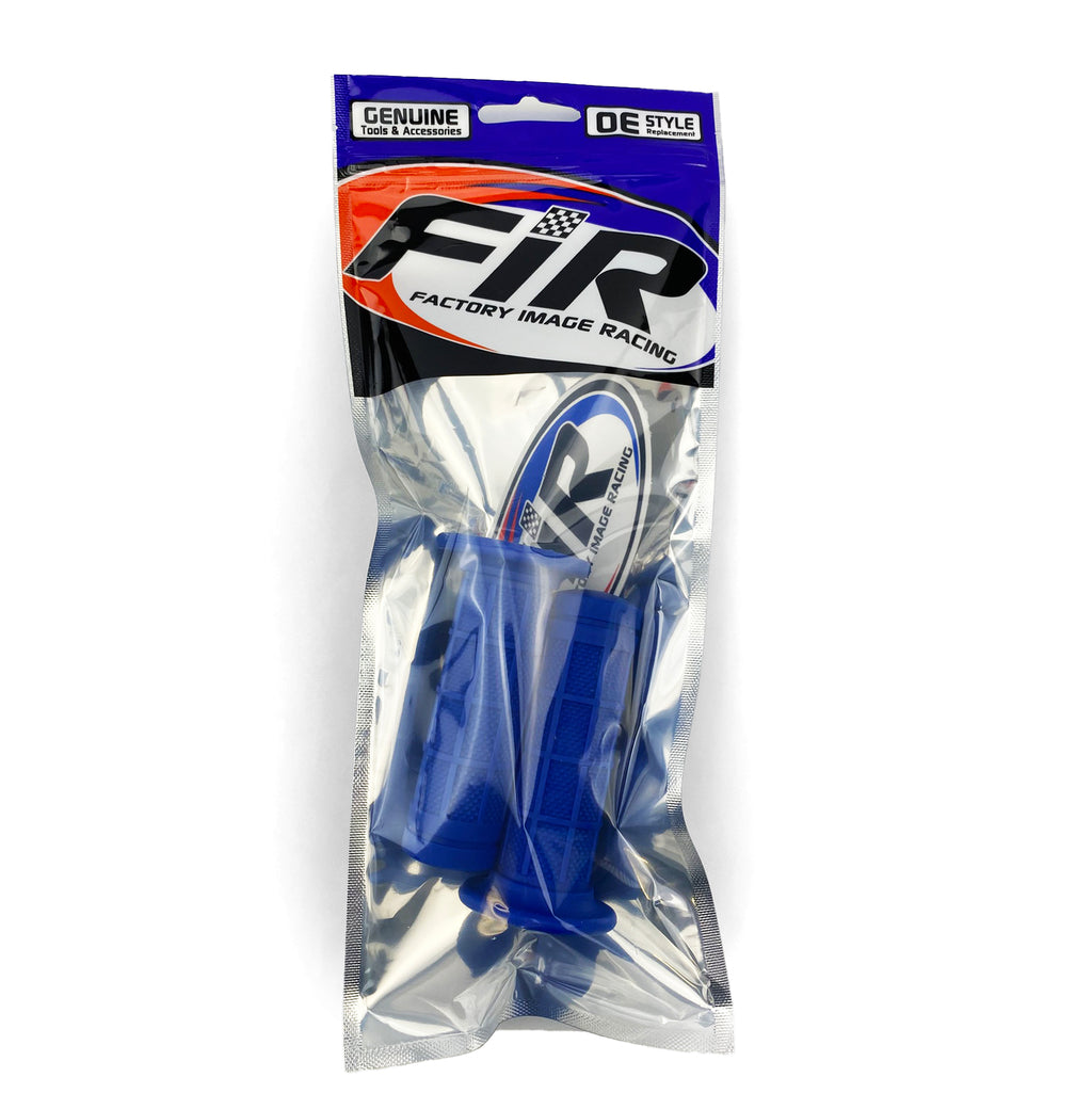 MINI GRIPS XR/CRF/PW50 19/22mm BLUE,  DIAMOND WITH FULL WAFFLE