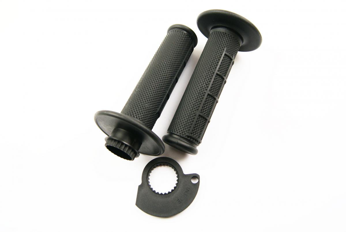 LOCK ON GRIP SET 17-22 KTM HUSQ 2-STROKE, HALF WAFFLE SOFT BLACK, ODI STYLE, FIR -