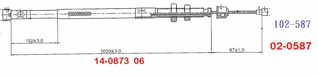 CABLE CLUTCH CRF150F 06-17, MOTION PRO 02-0587 HONDA 22870-KPT-A00