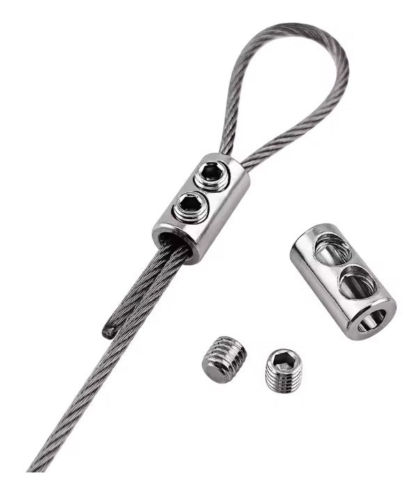 1.5mm STEEL WIRE ROPE CABLE CLAMP METAL STAINLESS STEEL SLING TOOLS FASTENING PACK 5PCS