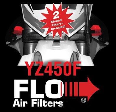 AIR FILTER KIT 3PC YZF 450, PC RACING PCF10X, SHROUD FILTER, AIR FILTER & 2x INTAKE FILTER