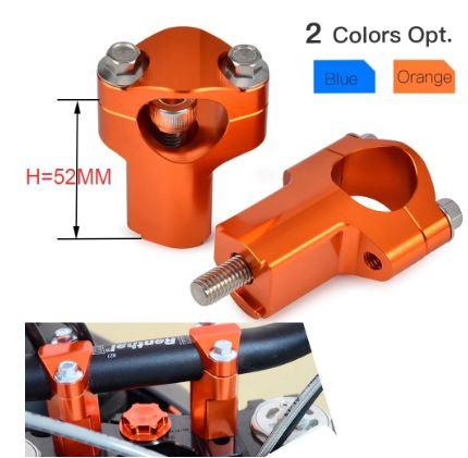 28.6mm Handlebar Clamp 52mm Risers Bar Mount In Black for KTM Gas Gas BETA Husqvarna