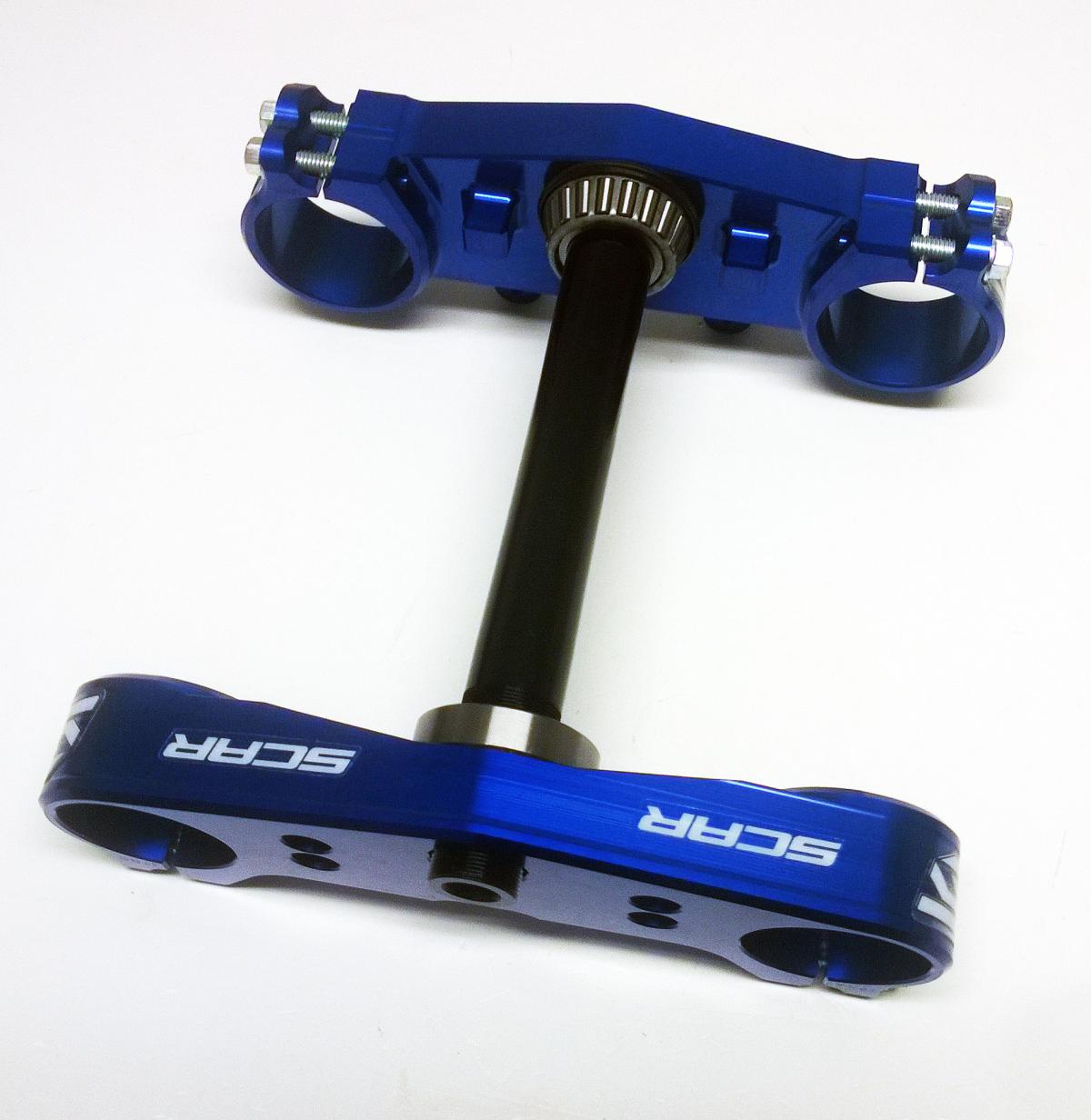 TRIPLE CLAMPS 25 BLUE YZ 65/85, OFFSET 25mm SCAR S1422