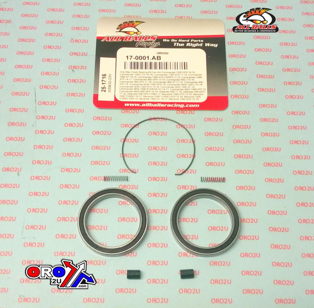 ONE WAY CLUTCH BEARING KIT CAN-AM, ALLBALLS 25-1716