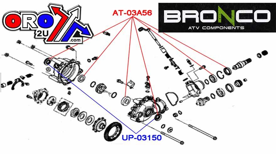 DIFFERENTIAL KIT FRONT 16-19 SXS1000 PIONEER, BRONCO AT-03A56 HONDA UTV, SIDE-BY-SIDE 91052-HL4-A01 91055-HL4-A01 91059-HL4-A01 91251-HL4-A01 91254-HR3-A21