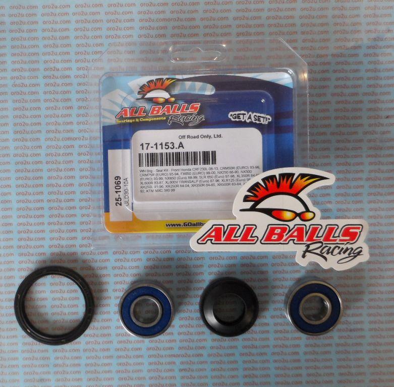 WHEEL BEARING KIT FRONT 83-12 HON/KTM CRF/XL/XR/MXC, ALLBALLS 25-1069 ROAD/DIRT