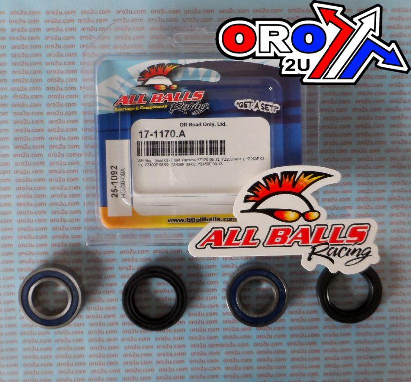 WHEEL BEARING KIT FRONT 98-22 YAM YZ 125-450, ALLBALLS 25-1092 DIRT