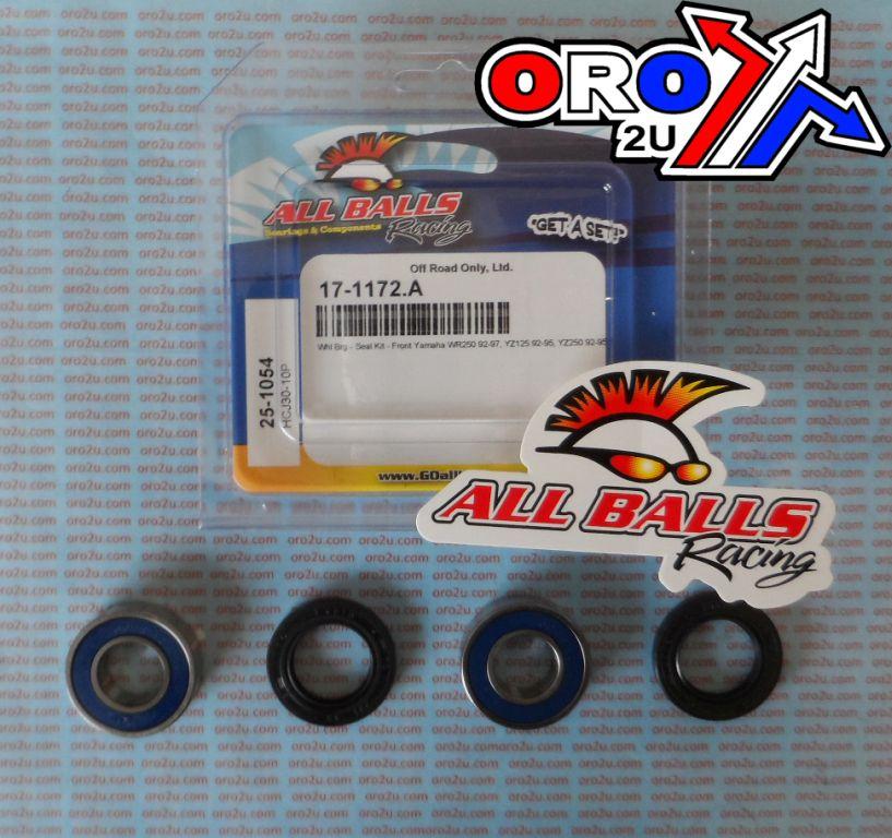 WHEEL BEARING KIT FRONT 92-97 YAM WR250/YZ125/250, ALLBALLS 25-1054 DIRT