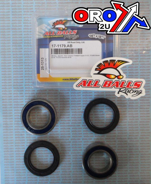 WHEEL BEARING KIT REAR 89-09 YAM YFM/YFS/YFZ, ALLBALLS 25-1313 ATV