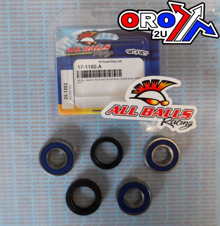 WHEEL BEARING KIT REAR 90-99 HON CR125/250/500, ALLBALLS 25-1202 DIRT